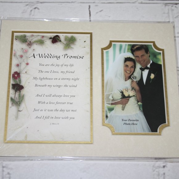 💍 Wedding Promise Poem · 5x7 Matted Frame Nwot · Romantic Keepsake · Elegant - Picture 1 of 4